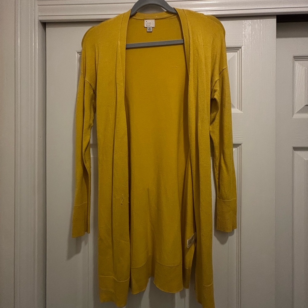 a new day Mustard Yellow Open Cardigan